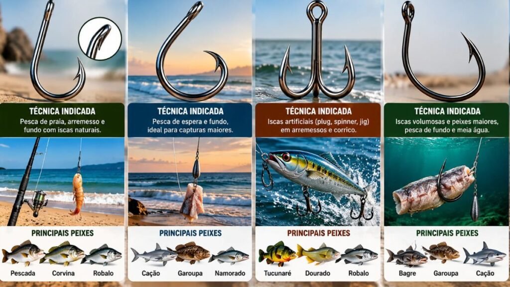comparação anzol traíra técnica de pesca